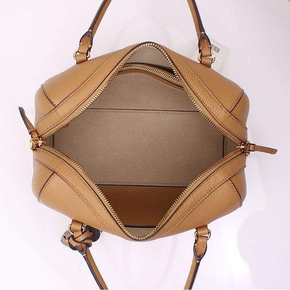 Tory Burch Thea Satchel Crossbody In Tiramisu Brown - Picture 9 of 11